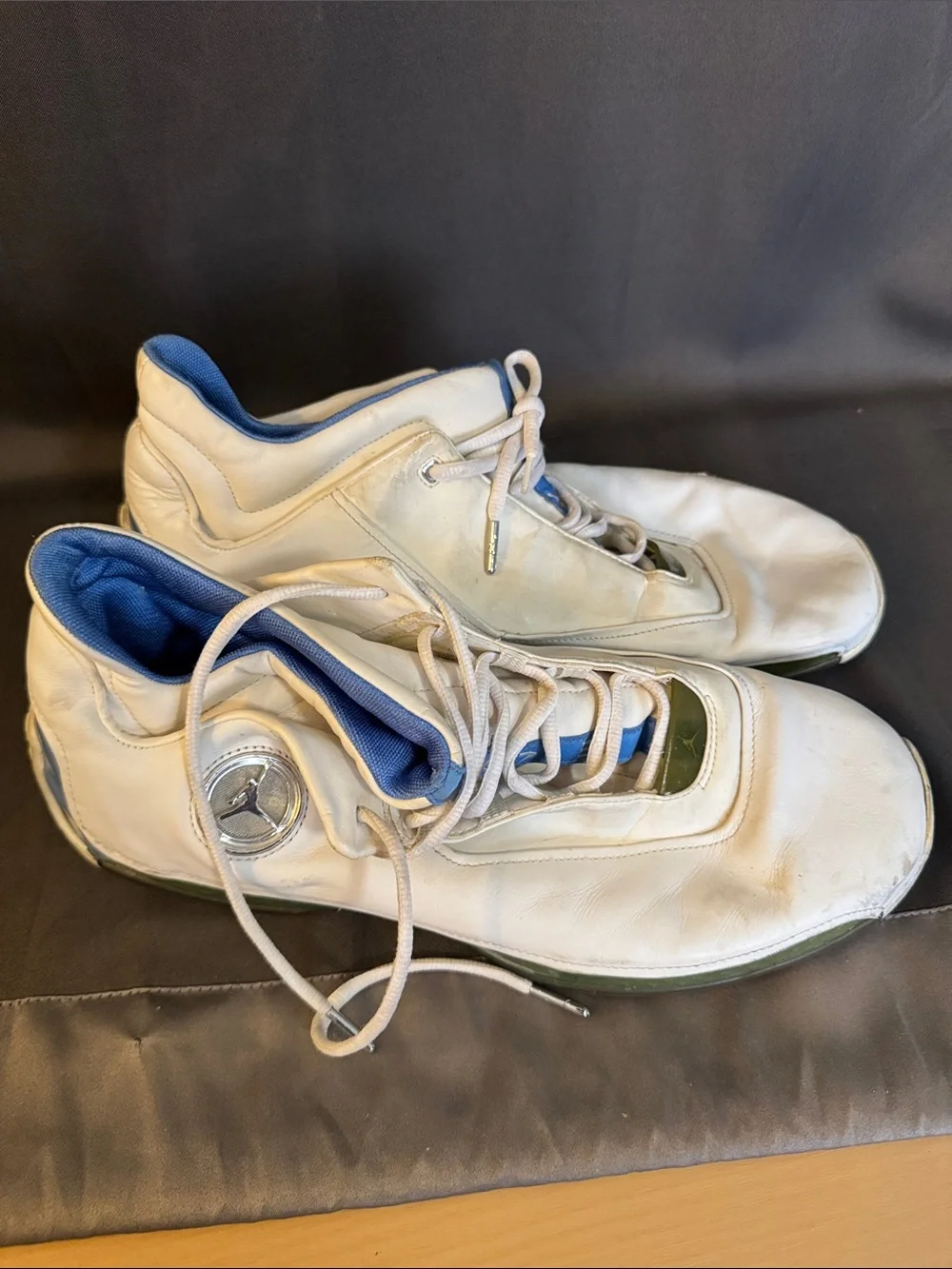 Jordan White Sneakers with Blue Interior